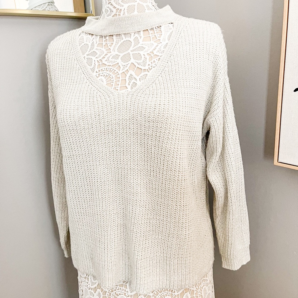 V-Neck Cut Out Sweater